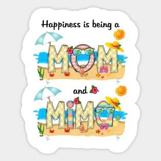 Happiness Is Being A Mom And Mima Summer Beach Happy Mother's Sticker